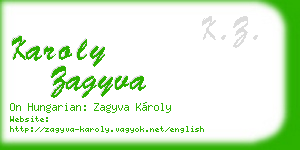 karoly zagyva business card